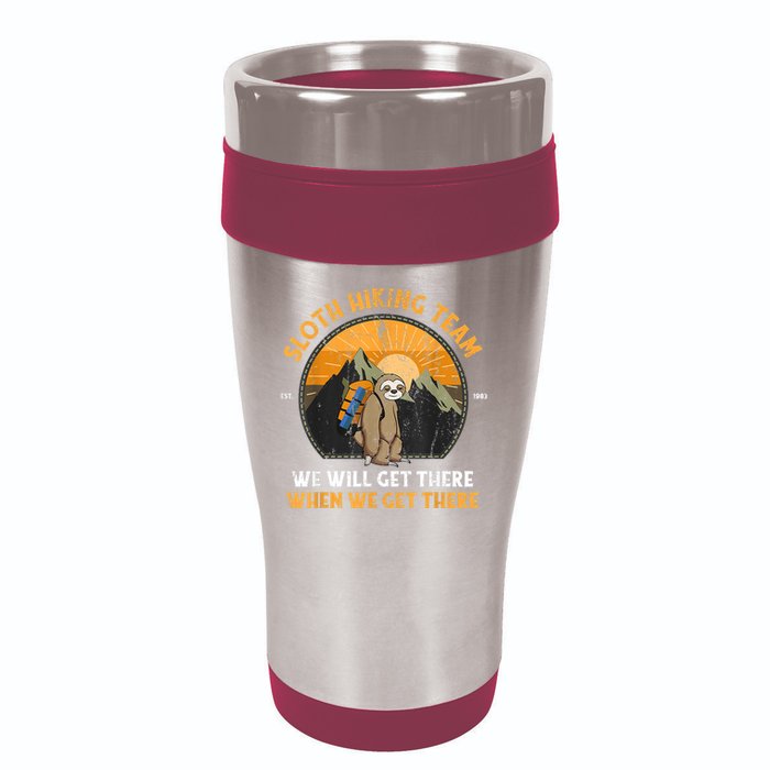 Sloth Hiking Team We Will Get There When We Get There 16oz Travel Tumbler