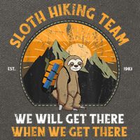 Sloth Hiking Team We Will Get There When We Get There Cotton Canvas Backpack
