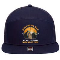 Sloth Hiking Team We Will Get There When We Get There 7 Panel Mesh Trucker Snapback Hat