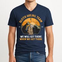 Sloth Hiking Team We Will Get There When We Get There V-Neck T-Shirt