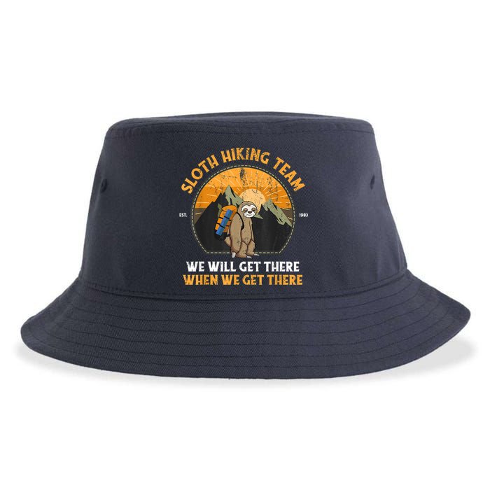 Sloth Hiking Team We Will Get There When We Get There Sustainable Bucket Hat