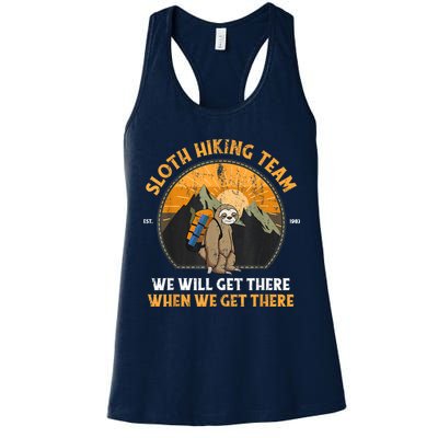 Sloth Hiking Team We Will Get There When We Get There Womens Tank Top