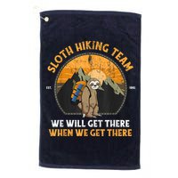 Sloth Hiking Team We Will Get There When We Get There Golf Towel
