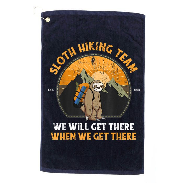 Sloth Hiking Team We Will Get There When We Get There Golf Towel