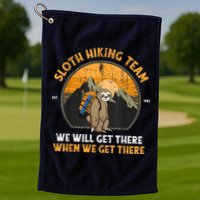 Sloth Hiking Team We Will Get There When We Get There Golf Towel