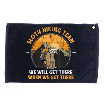 Sloth Hiking Team We Will Get There When We Get There Grommeted Golf Towel