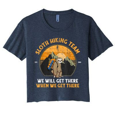 Sloth Hiking Team We Will Get There When We Get There Crop Top