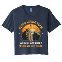 Sloth Hiking Team We Will Get There When We Get There Crop Top