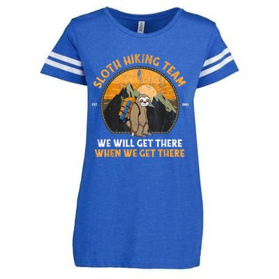 Sloth Hiking Team We Will Get There When We Get There Enza Ladies Jersey Football T-Shirt