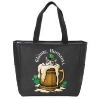 SláInte Humans! Tipsy Cat In Beer Mug St. Patrick’S Day Fun .Png Zip Tote Bag