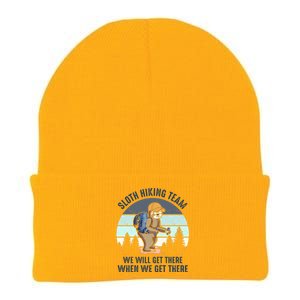 Sloth Hiking Team We Will Get There When We Get ThereFunny Knit Cap Winter Beanie