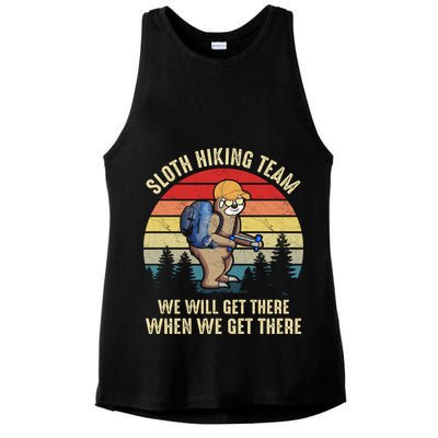 Sloth Hiking Team We Will Get There When We Get ThereFunny Ladies PosiCharge Tri-Blend Wicking Tank