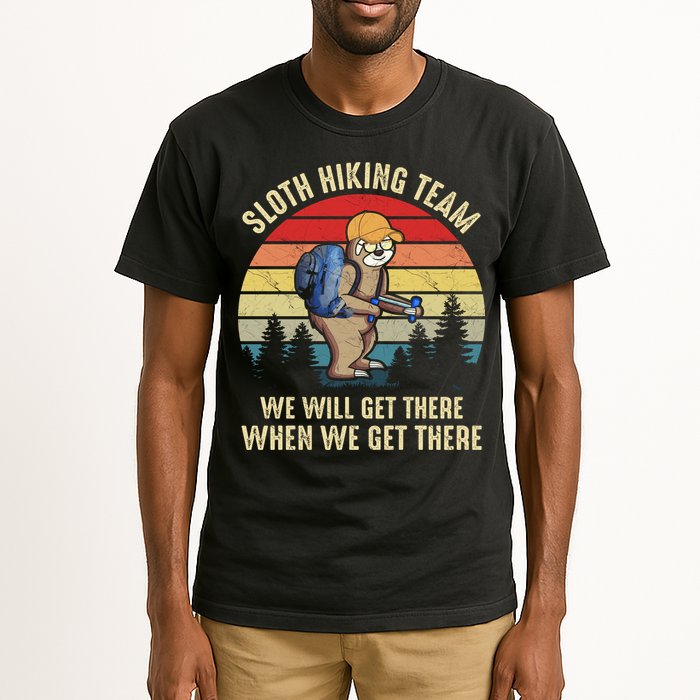 Sloth Hiking Team We Will Get There When We Get ThereFunny Tall T-Shirt