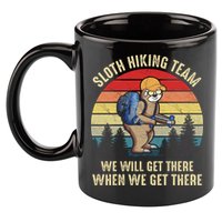 Sloth Hiking Team We Will Get There When We Get ThereFunny 11oz C Handle Ceramic Mug