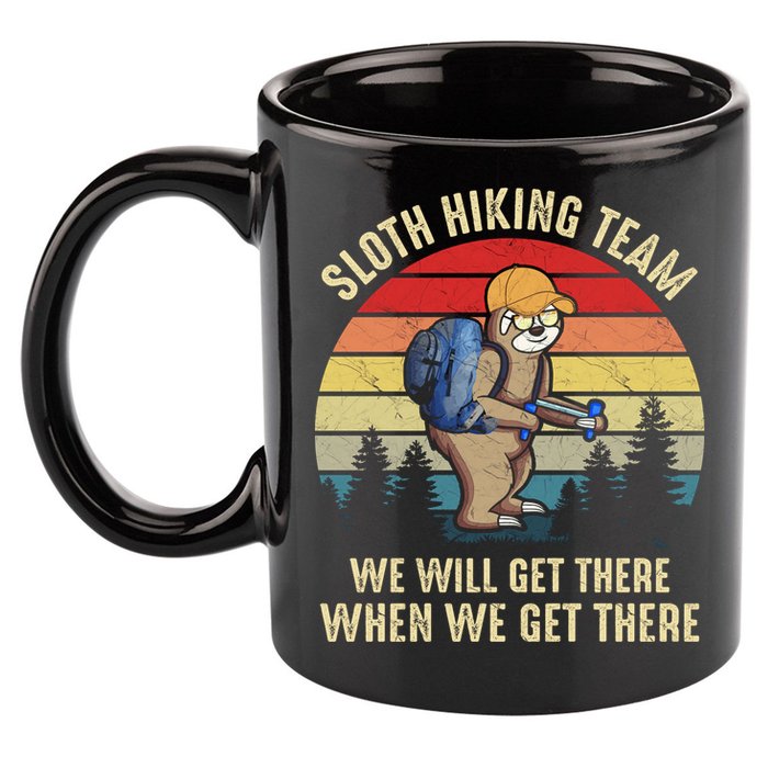 Sloth Hiking Team We Will Get There When We Get ThereFunny 11oz C Handle Ceramic Mug