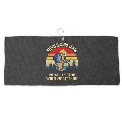 Sloth Hiking Team We Will Get There When We Get ThereFunny Large Microfiber Waffle Golf Towel