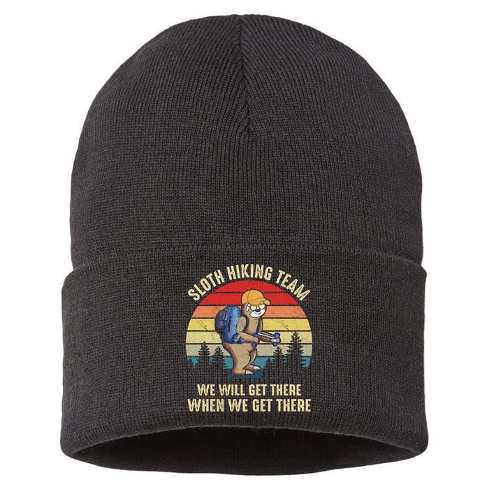 Sloth Hiking Team We Will Get There When We Get ThereFunny Sustainable Knit Beanie