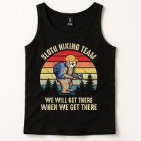 Sloth Hiking Team We Will Get There When We Get ThereFunny Tank Top