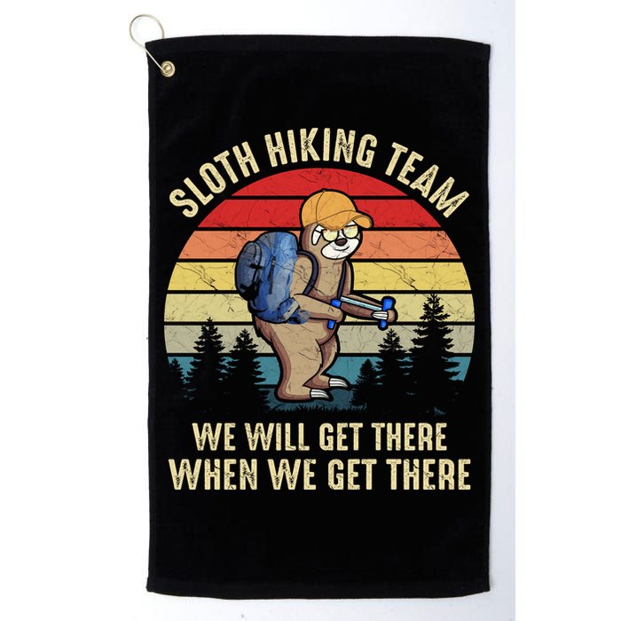 Sloth Hiking Team We Will Get There When We Get ThereFunny Golf Towel
