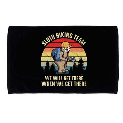Sloth Hiking Team We Will Get There When We Get ThereFunny Microfiber Hand Towel