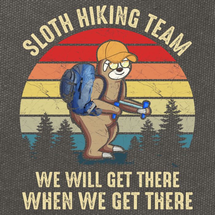 Sloth Hiking Team We Will Get There When We Get ThereFunny Cotton Canvas Backpack