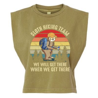 Sloth Hiking Team We Will Get There When We Get ThereFunny Garment-Dyed Women's Muscle Tee