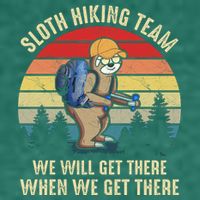 Sloth Hiking Team We Will Get There When We Get ThereFunny Pom Pom 12in Knit Beanie