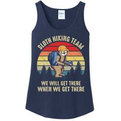 Sloth Hiking Team We Will Get There When We Get ThereFunny Ladies Essential Tank