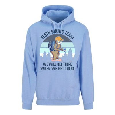 Sloth Hiking Team We Will Get There When We Get ThereFunny Unisex Surf Hoodie