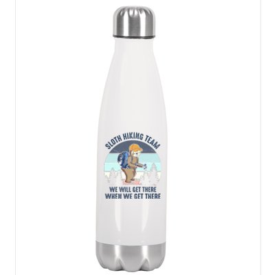 Sloth Hiking Team We Will Get There When We Get ThereFunny Stainless Steel Insulated Water Bottle