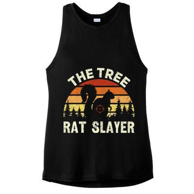 Squirrel Hunter The Tree Rat Slayer Retro Squirrel Hunting Ladies PosiCharge Tri-Blend Wicking Tank