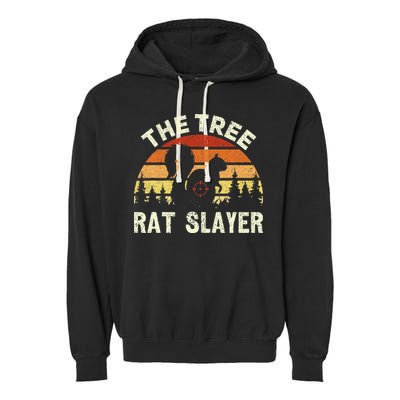 Squirrel Hunter The Tree Rat Slayer Retro Squirrel Hunting Garment-Dyed Fleece Hoodie