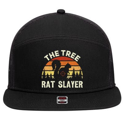 Squirrel Hunter The Tree Rat Slayer Retro Squirrel Hunting 7 Panel Mesh Trucker Snapback Hat