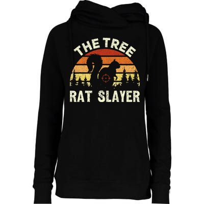 Squirrel Hunter The Tree Rat Slayer Retro Squirrel Hunting Womens Funnel Neck Pullover Hood
