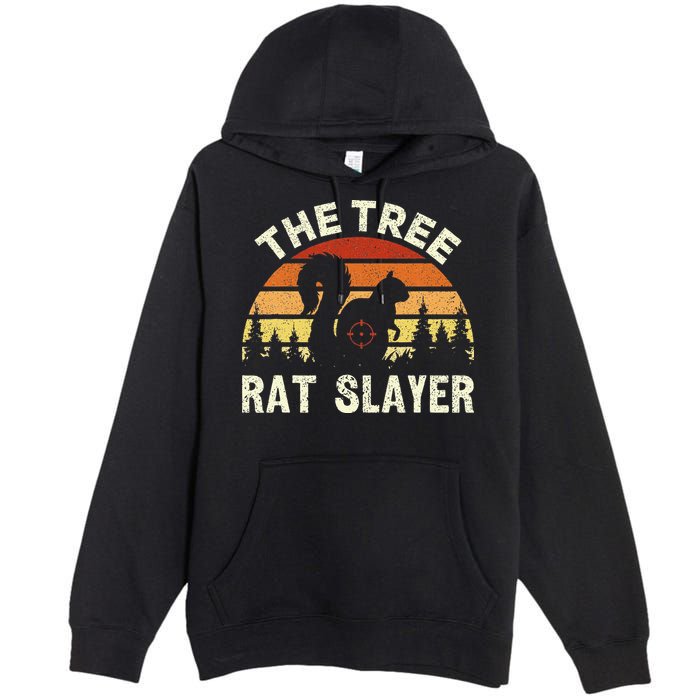 Squirrel Hunter The Tree Rat Slayer Retro Squirrel Hunting Premium Pullover Hoodie