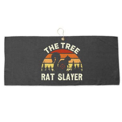 Squirrel Hunter The Tree Rat Slayer Retro Squirrel Hunting Large Microfiber Waffle Golf Towel