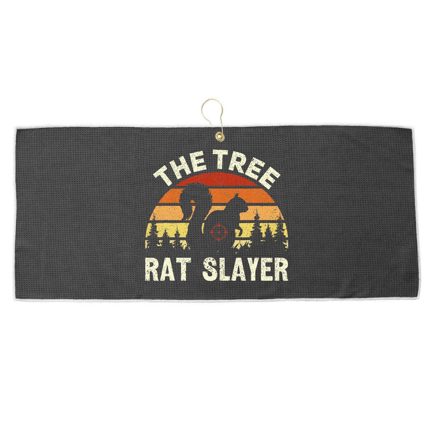 Squirrel Hunter The Tree Rat Slayer Retro Squirrel Hunting Large Microfiber Waffle Golf Towel
