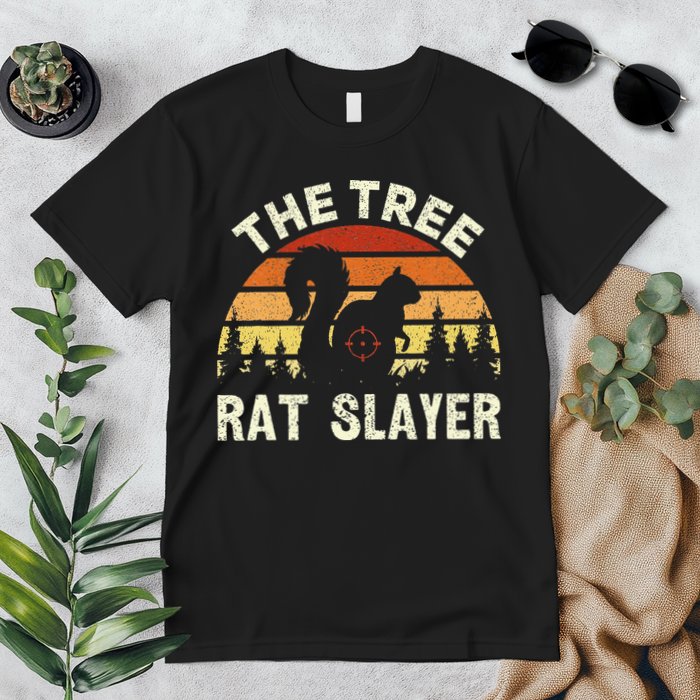 Squirrel Hunter The Tree Rat Slayer Retro Squirrel Hunting Premium T-Shirt