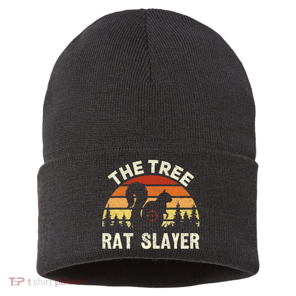 Squirrel Hunter The Tree Rat Slayer Retro Squirrel Hunting Sustainable Knit Beanie