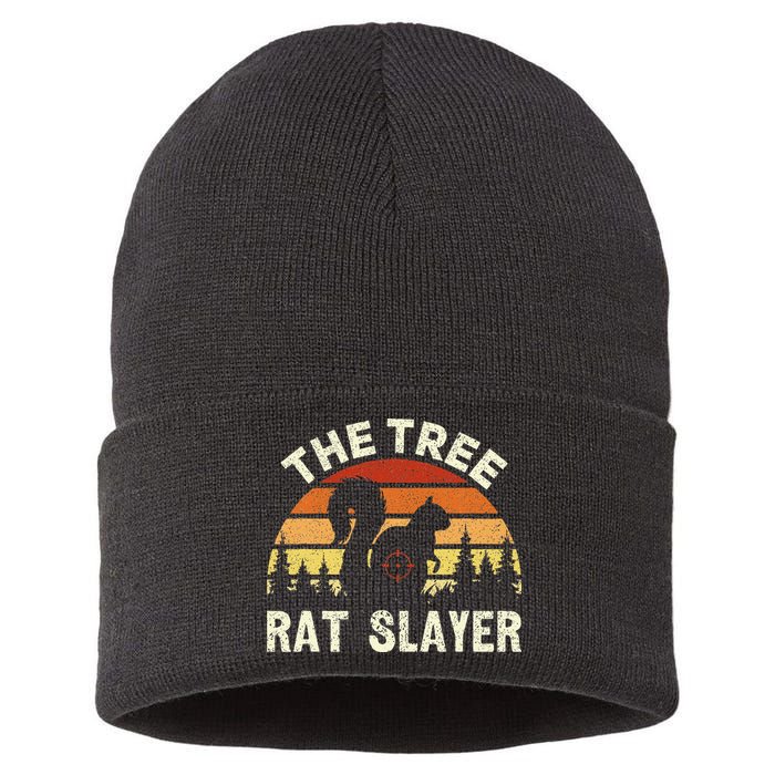 Squirrel Hunter The Tree Rat Slayer Retro Squirrel Hunting Sustainable Knit Beanie