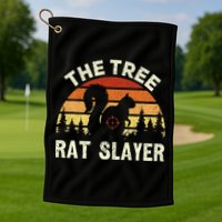 Squirrel Hunter The Tree Rat Slayer Retro Squirrel Hunting Golf Towel