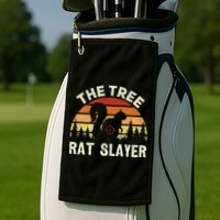Squirrel Hunter The Tree Rat Slayer Retro Squirrel Hunting Golf Towel