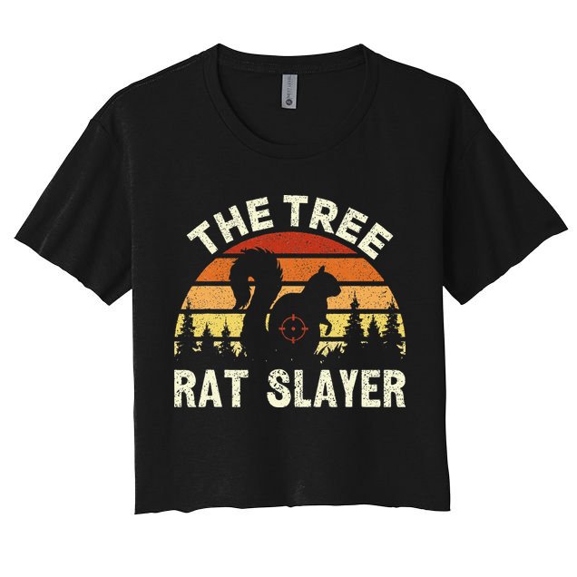 Squirrel Hunter The Tree Rat Slayer Retro Squirrel Hunting Crop Top