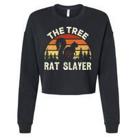 Squirrel Hunter The Tree Rat Slayer Retro Squirrel Hunting Cropped Pullover Crew