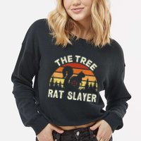 Squirrel Hunter The Tree Rat Slayer Retro Squirrel Hunting Cropped Pullover Crew