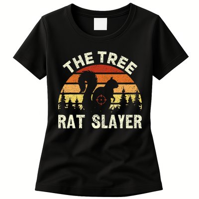 Squirrel Hunter The Tree Rat Slayer Retro Squirrel Hunting Womens T-Shirt