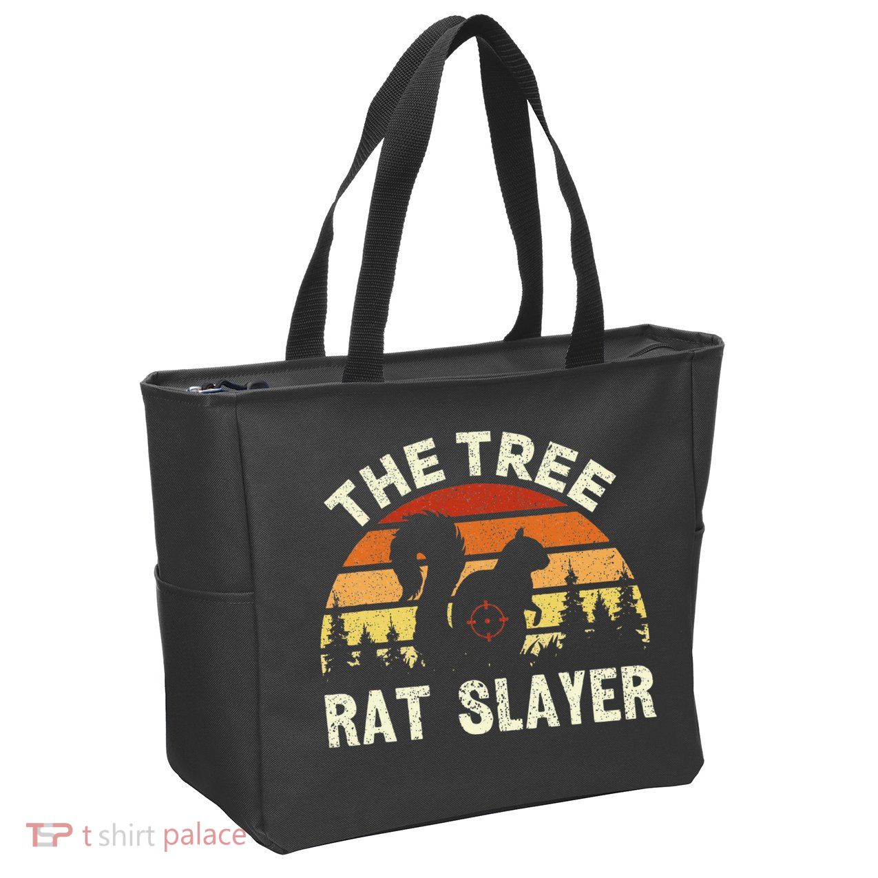 Squirrel Hunter The Tree Rat Slayer Retro Squirrel Hunting Zip Tote Bag