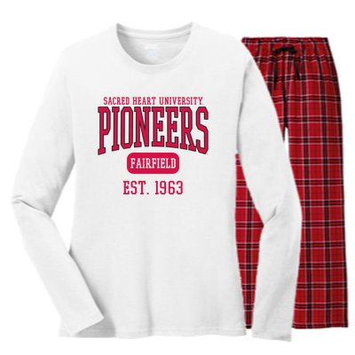 Sacred Heart University Pioneers Est. Date Women's Long Sleeve Flannel Pajama Set 