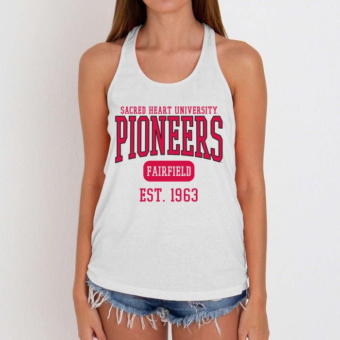 Sacred Heart University Pioneers Est. Date Women's Knotted Racerback Tank