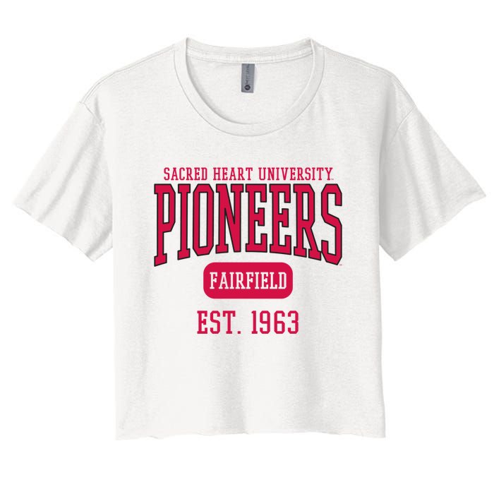 Sacred Heart University Pioneers Est. Date Women's Crop Top Tee